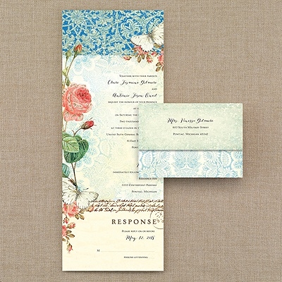 lace invitations roses vintage