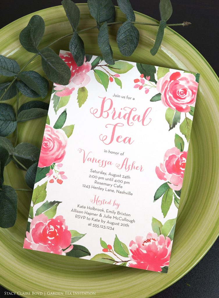 Bridal Tea floral bridal shower invitation