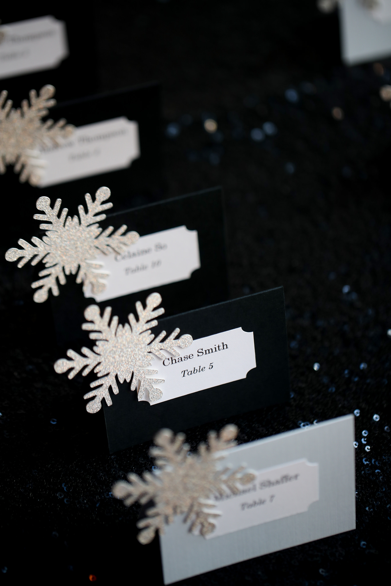 custom snowflake place cards