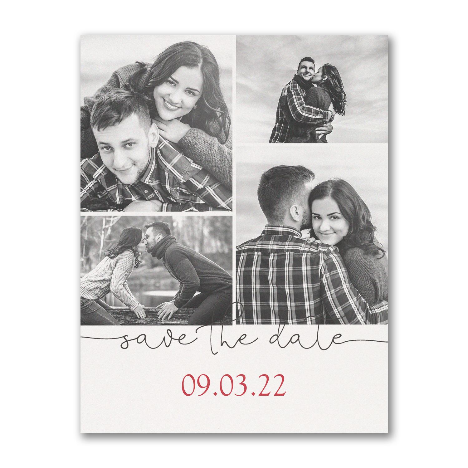 photo collage save the date postcard