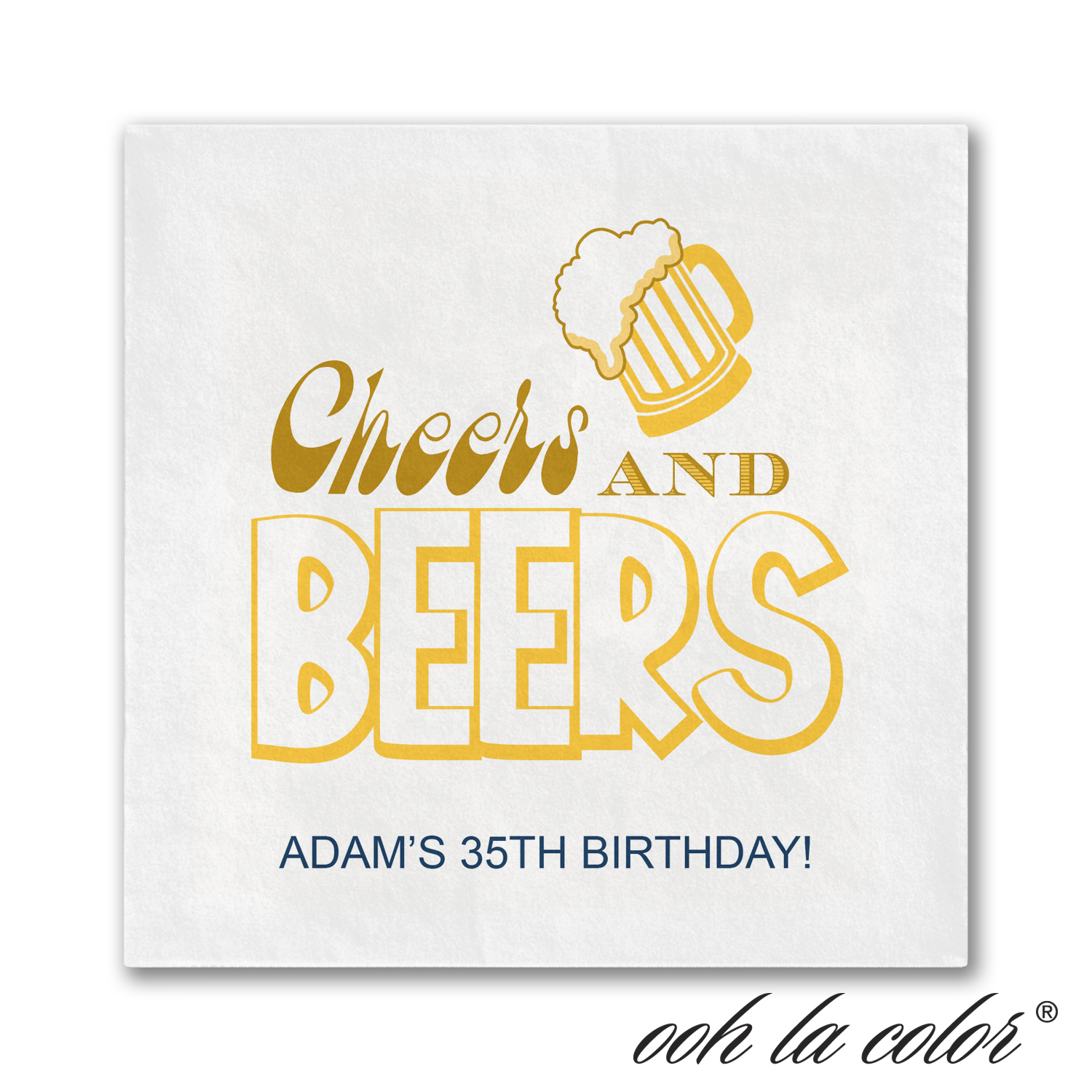 beers and cheers birthday napkin