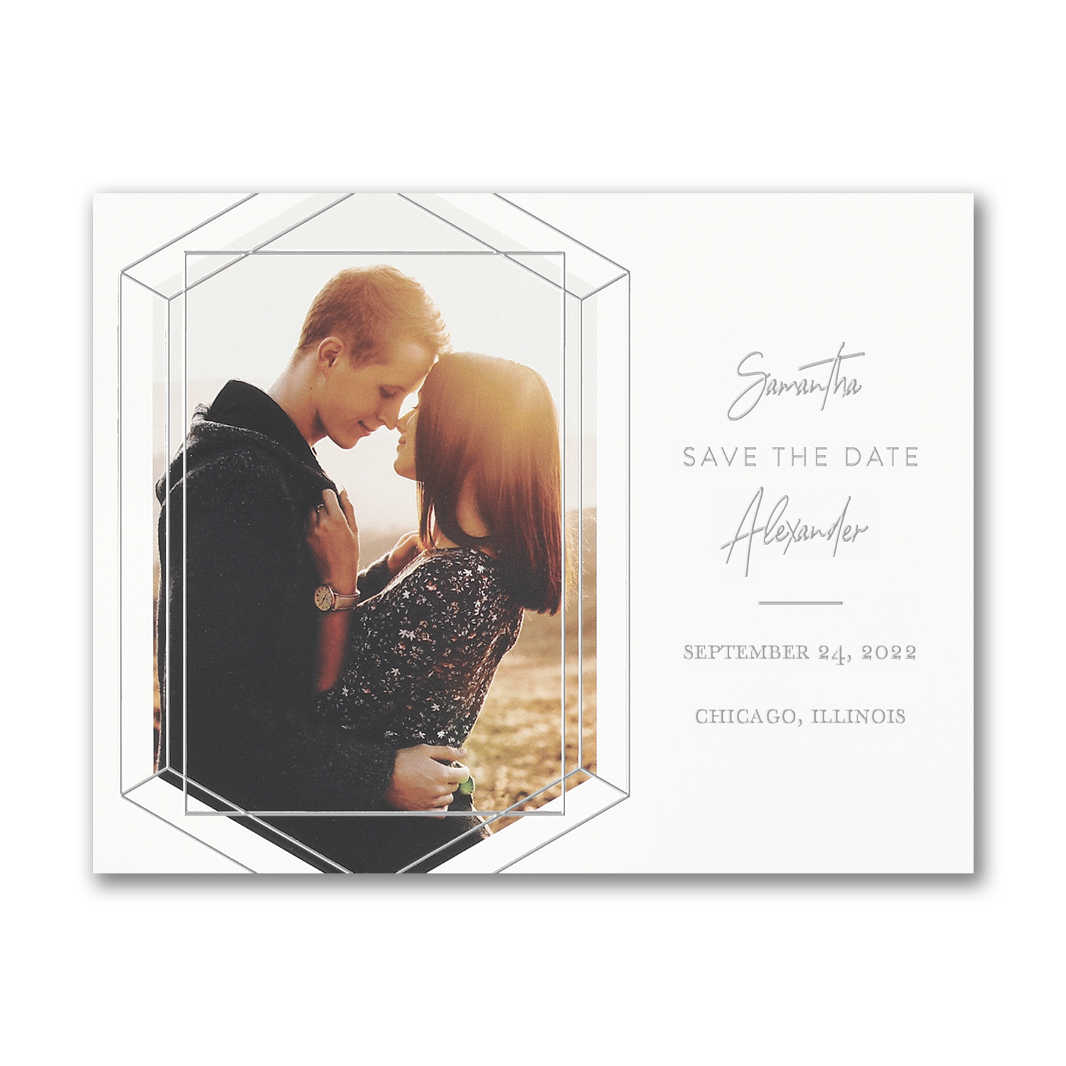 emerald engagement geometric photo save the date carlson craft