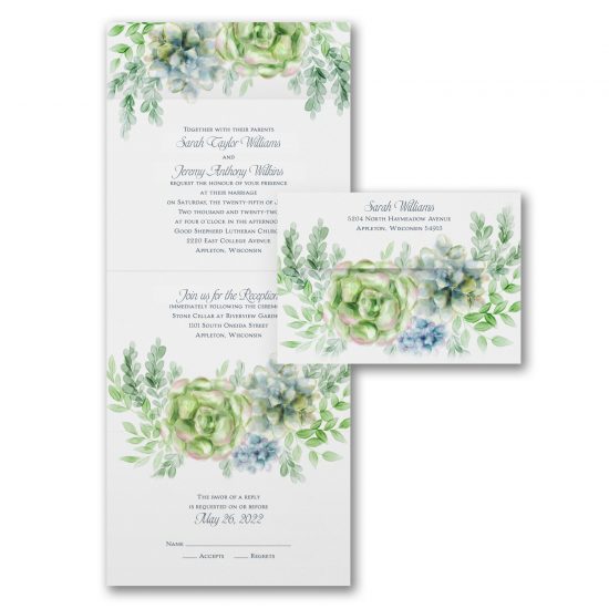 succulent wedding invitation
