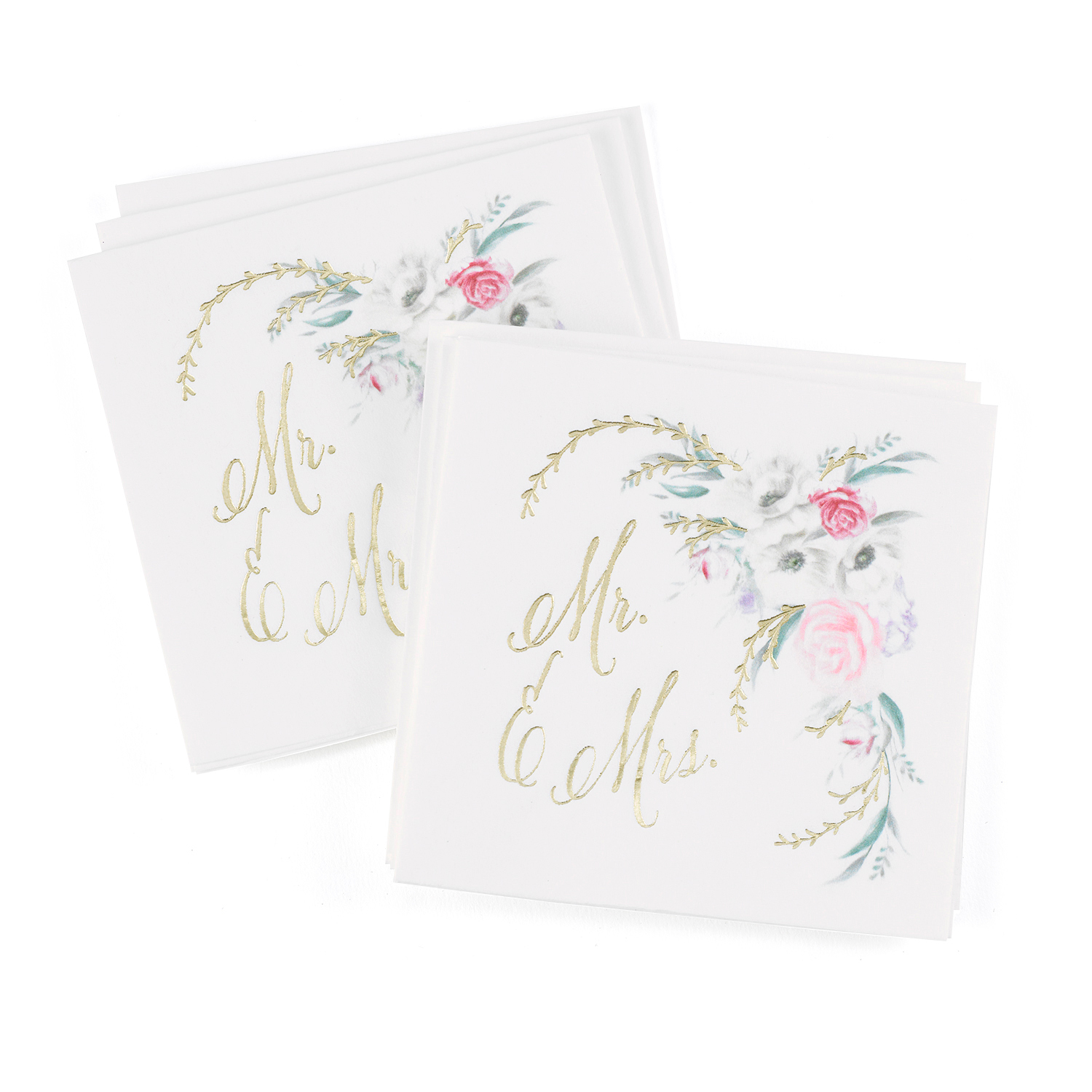 ethereal floral watercolor wedding napkins