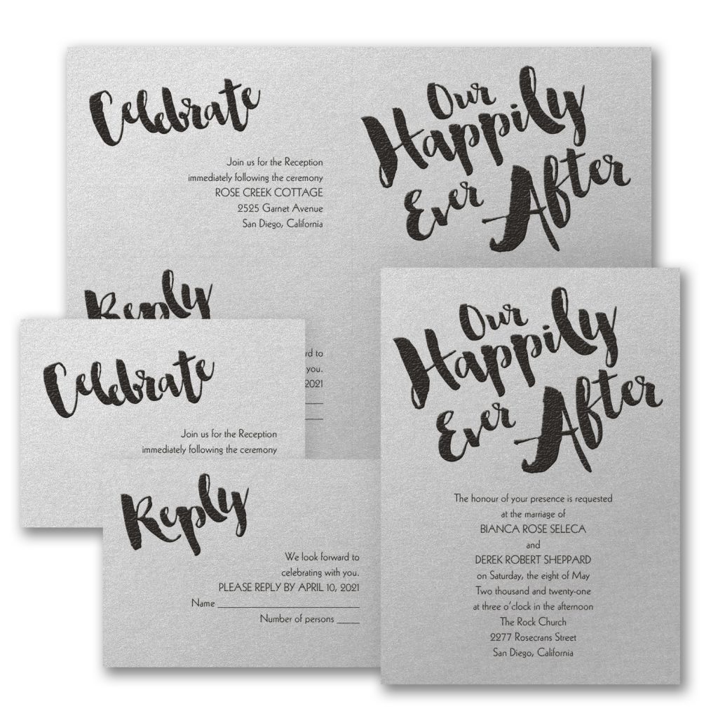 watercolor typography wedding invitation budget friendly