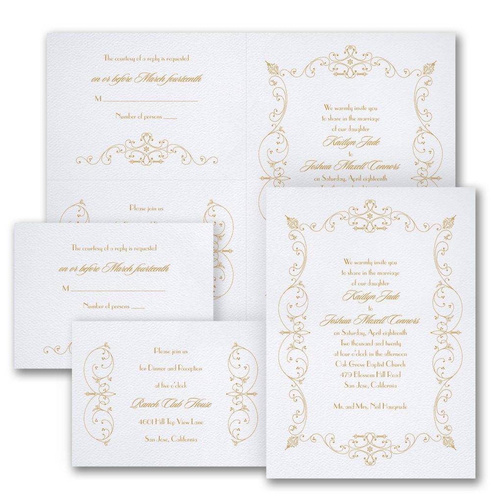 french romance wedding invitation budget friendly