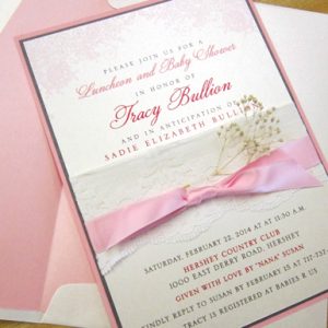 lace baby shower invitation