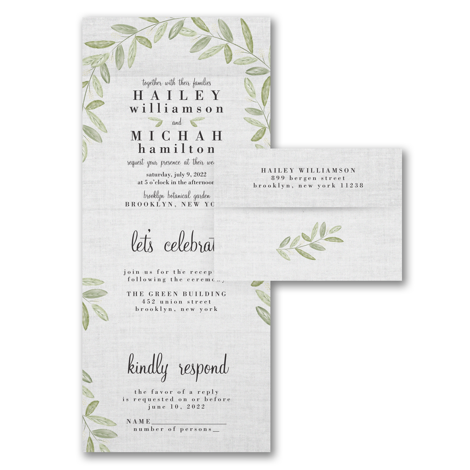 natural linen wedding invitations budget friendly