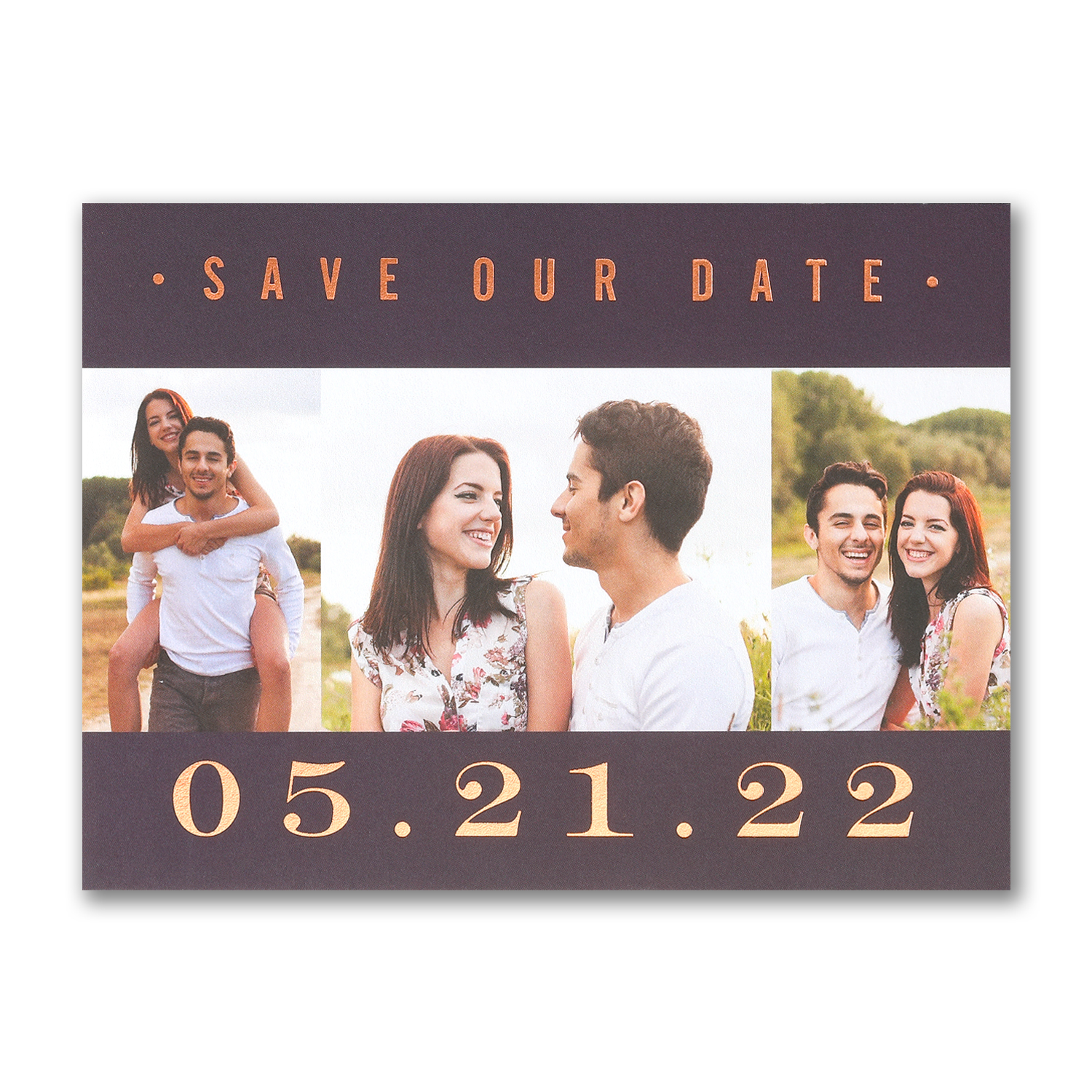 our love photo copper foil save the date carlson craft