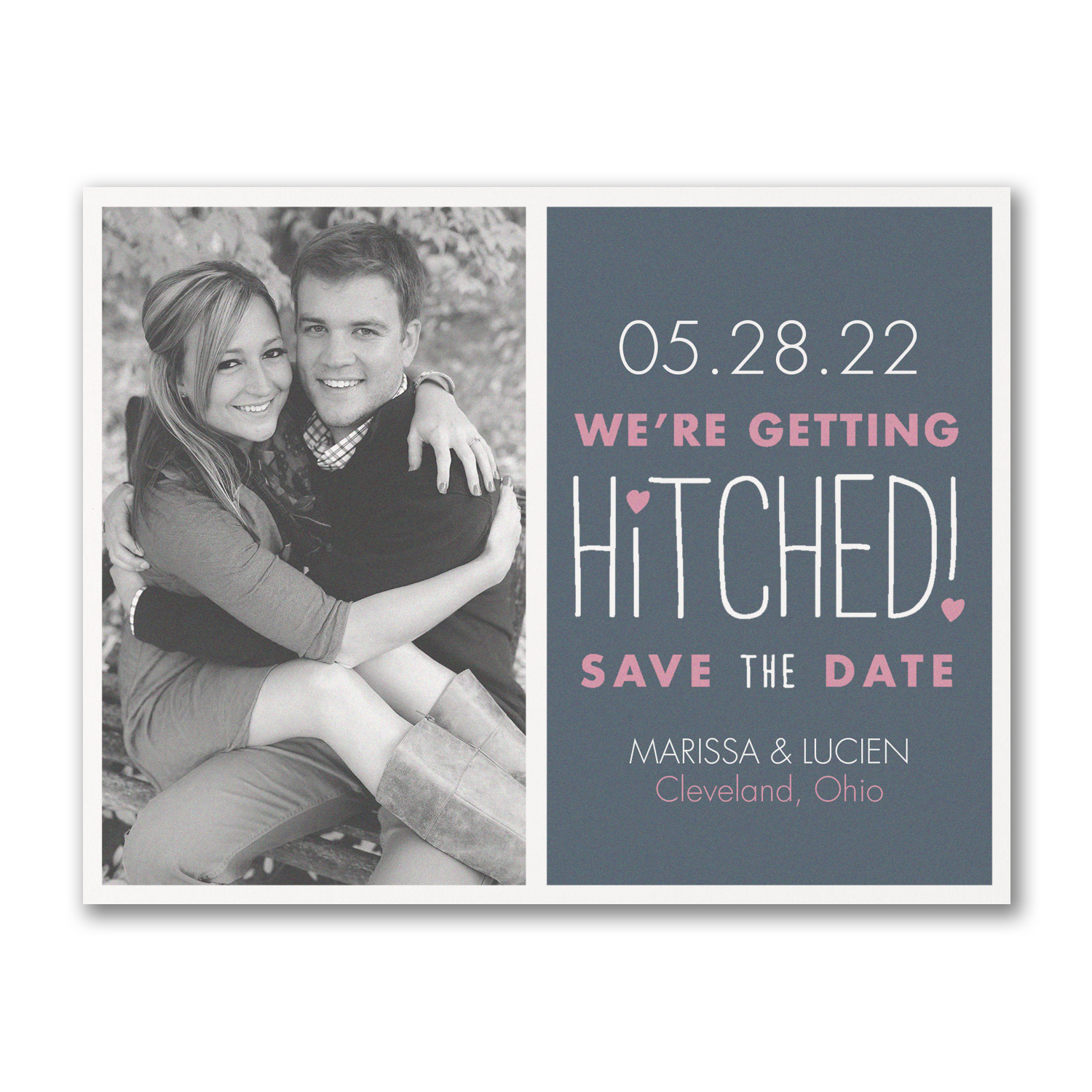 romantically hitched photo save the dates carlson craft
