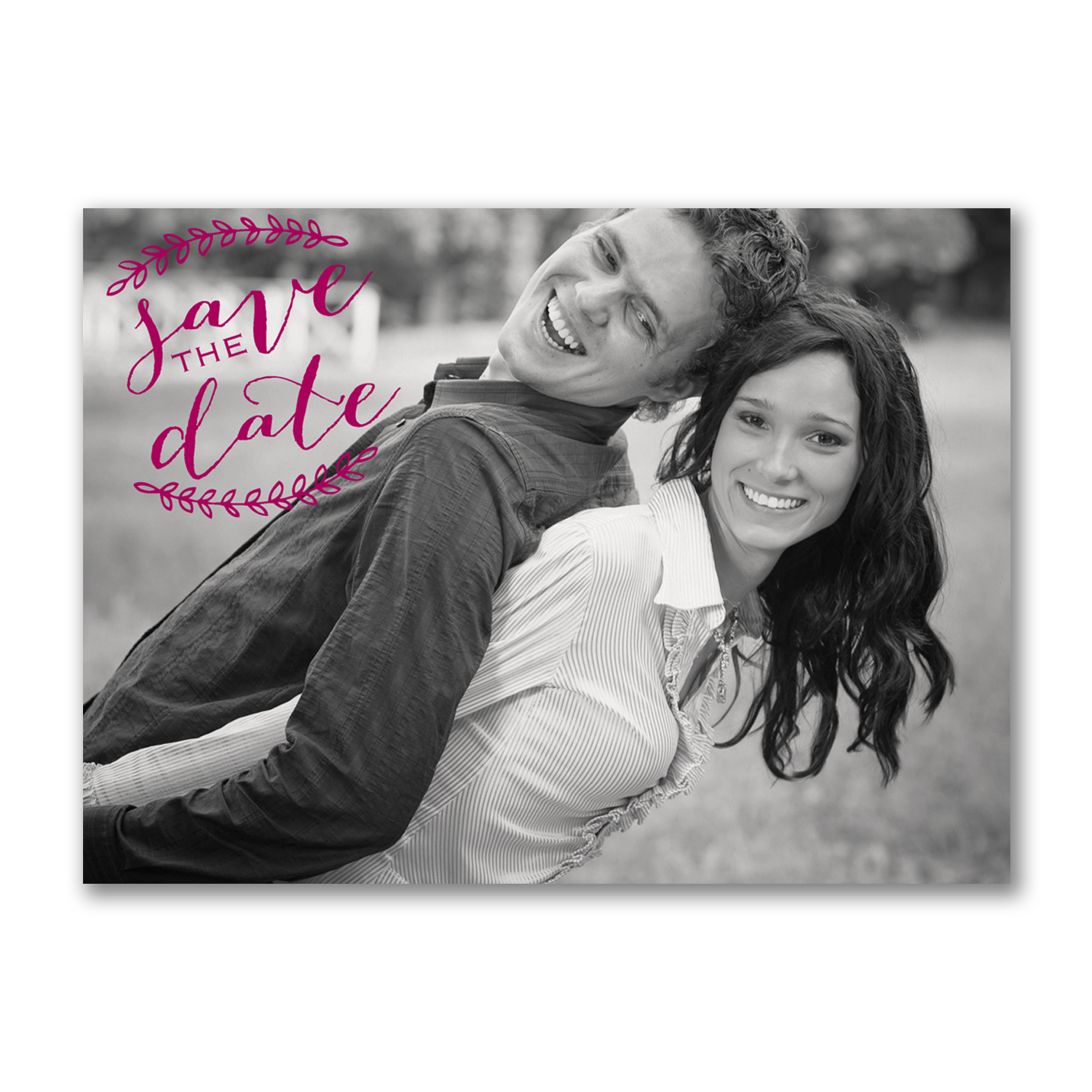 rustic leaves photo postcard save the dates