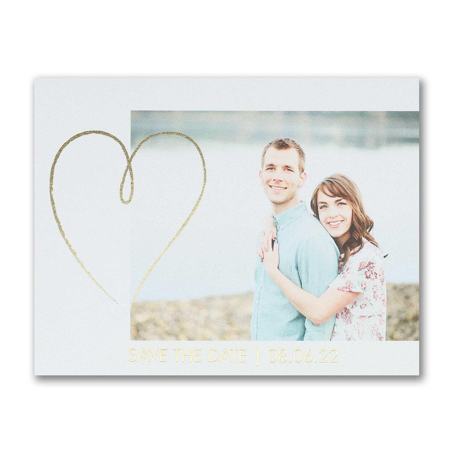 shining heart foil photo save the date carlson craft