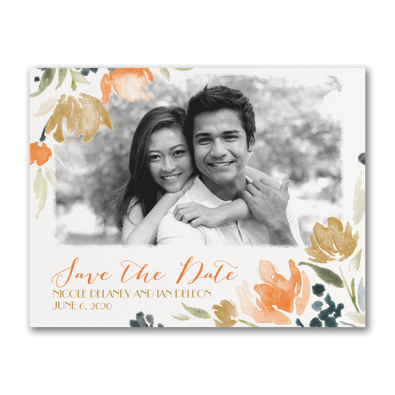 Watercolor Wildflowers save the date carlson craft