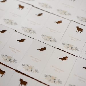 laser cut meal choice place cards