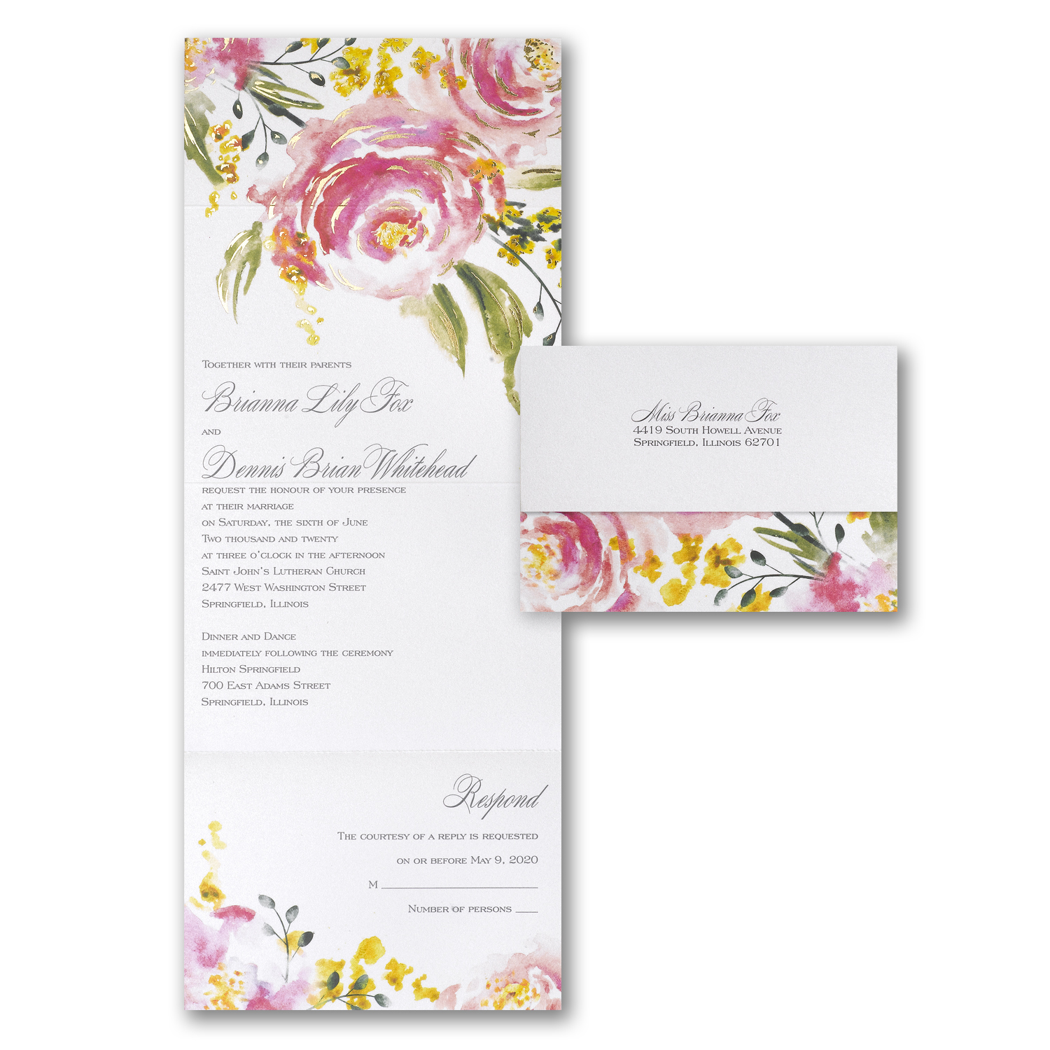 shimmering roses wedding invitation budget friendly