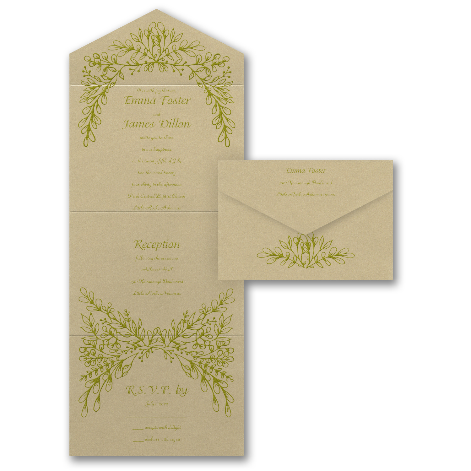 artistic vines wedding invitation budget friendly