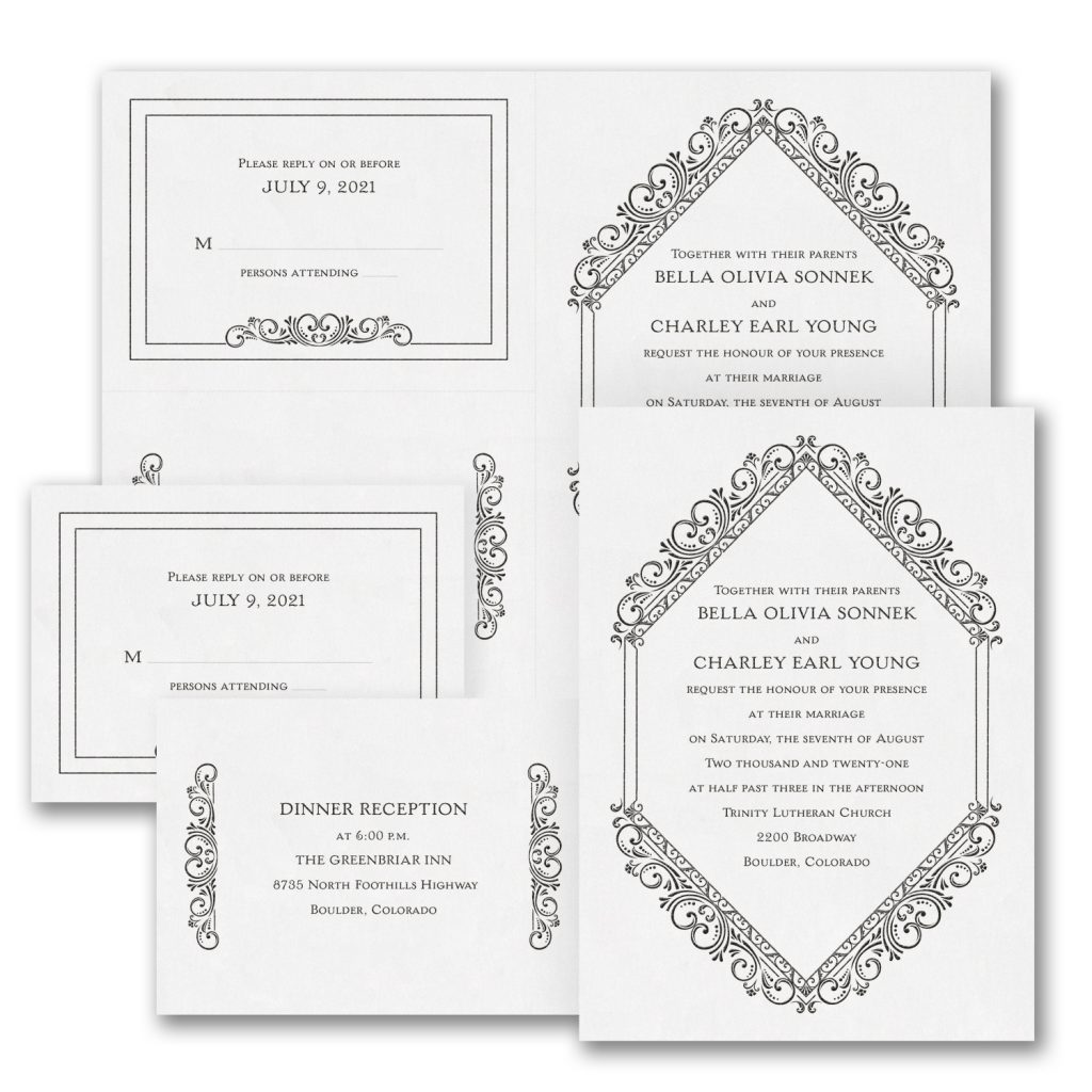 classic elegance wedding invitation budget friendly