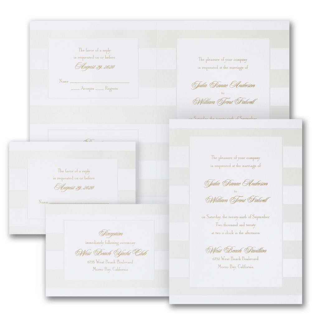 confident stripes wedding invitation budget friendly