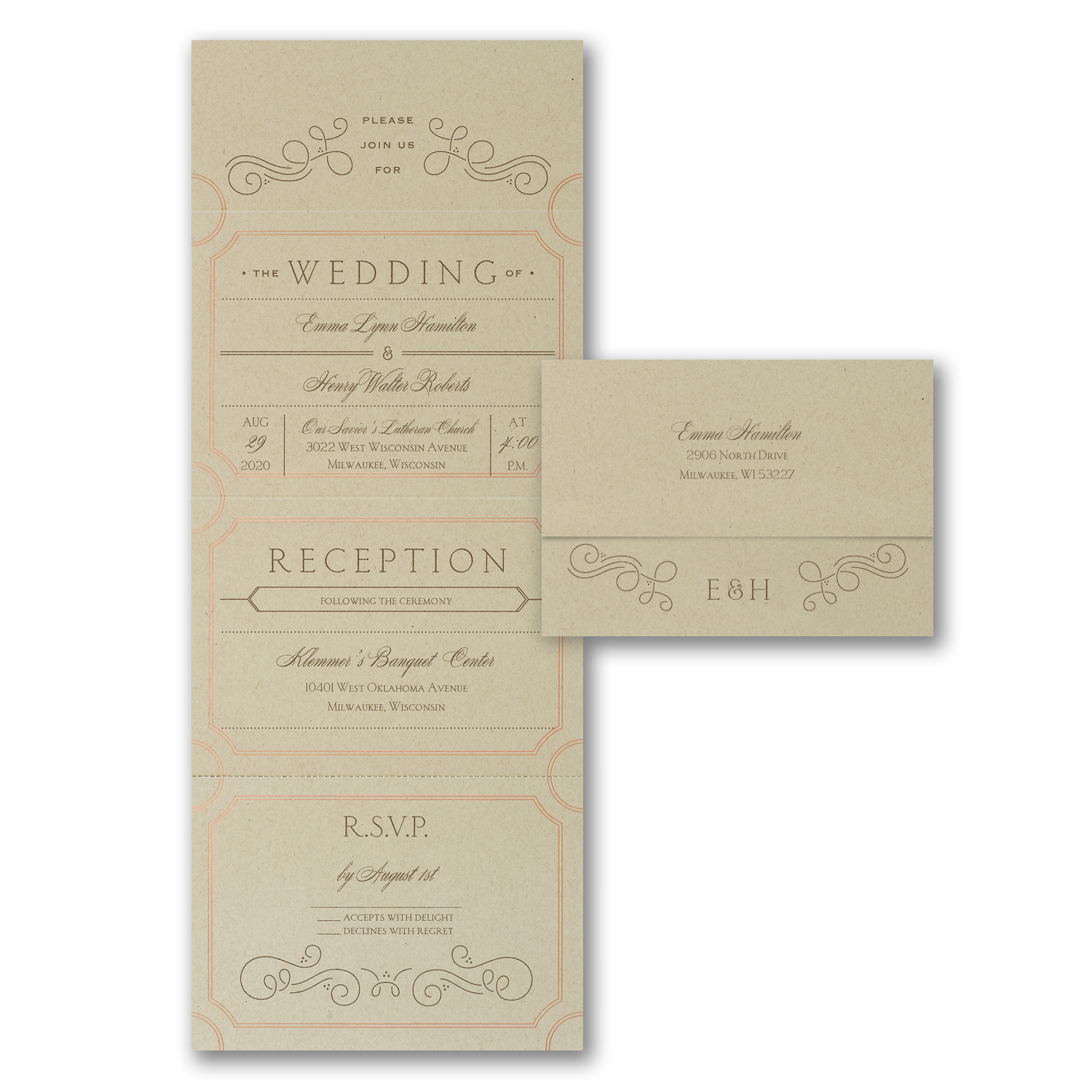 extravagantly classic design wedding invitation