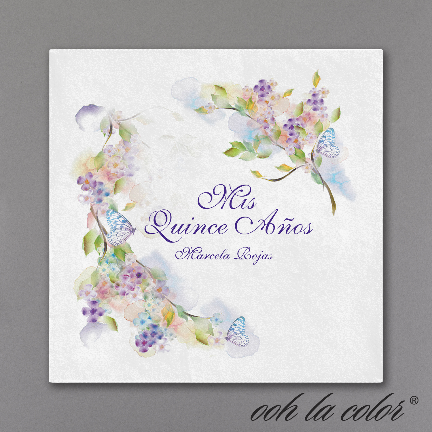 Quinceañera feminine floral napkin