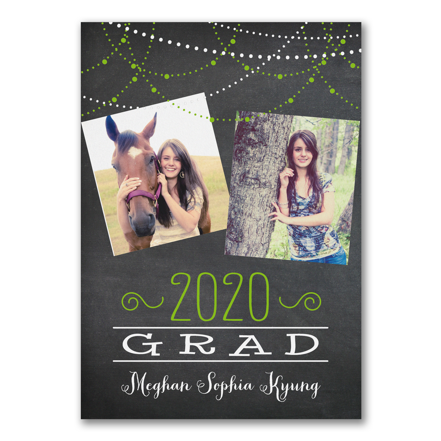 grad lights photo graduation announcement