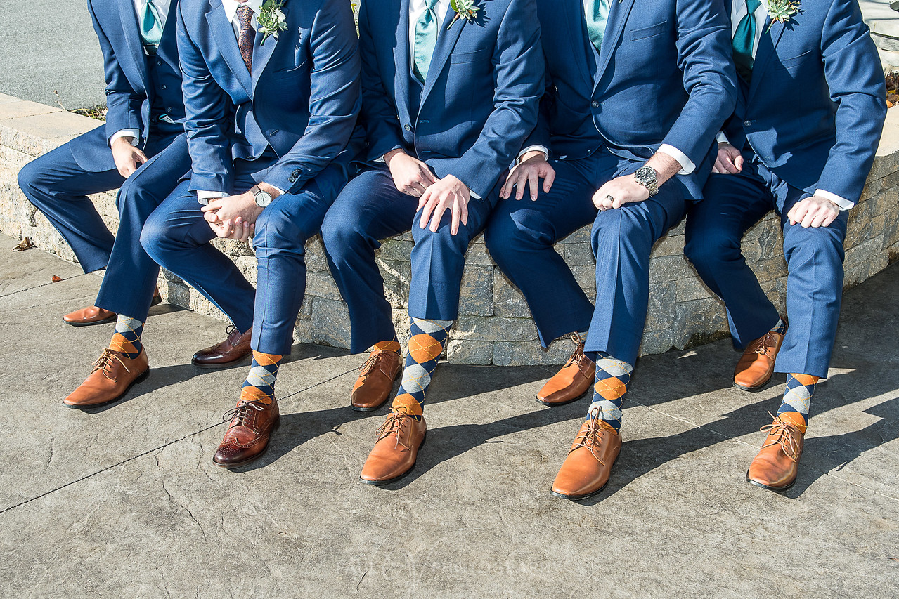 harvest view barn at hershey farms wedding groomsmen socks