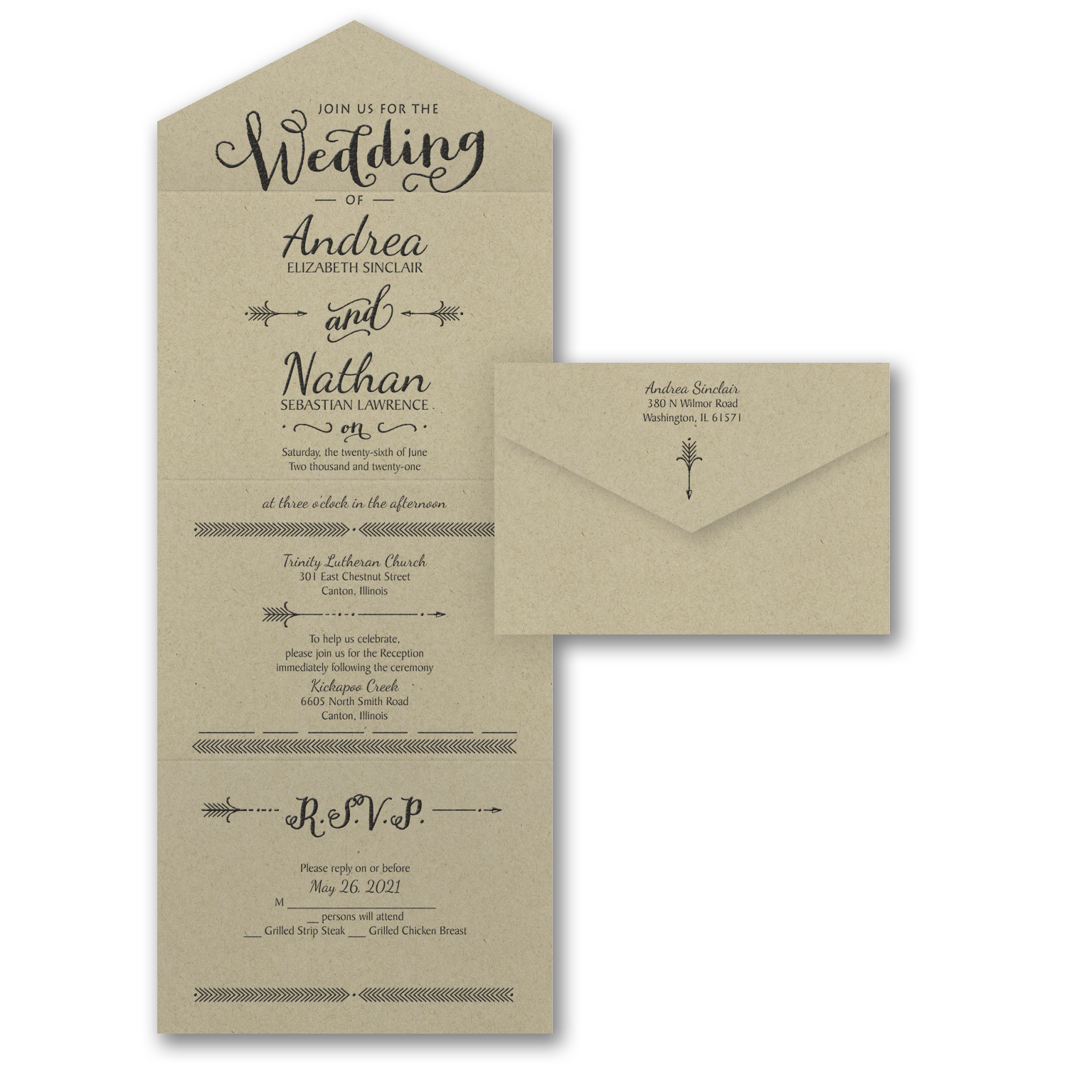 loves arrow wedding invitation budget friendly