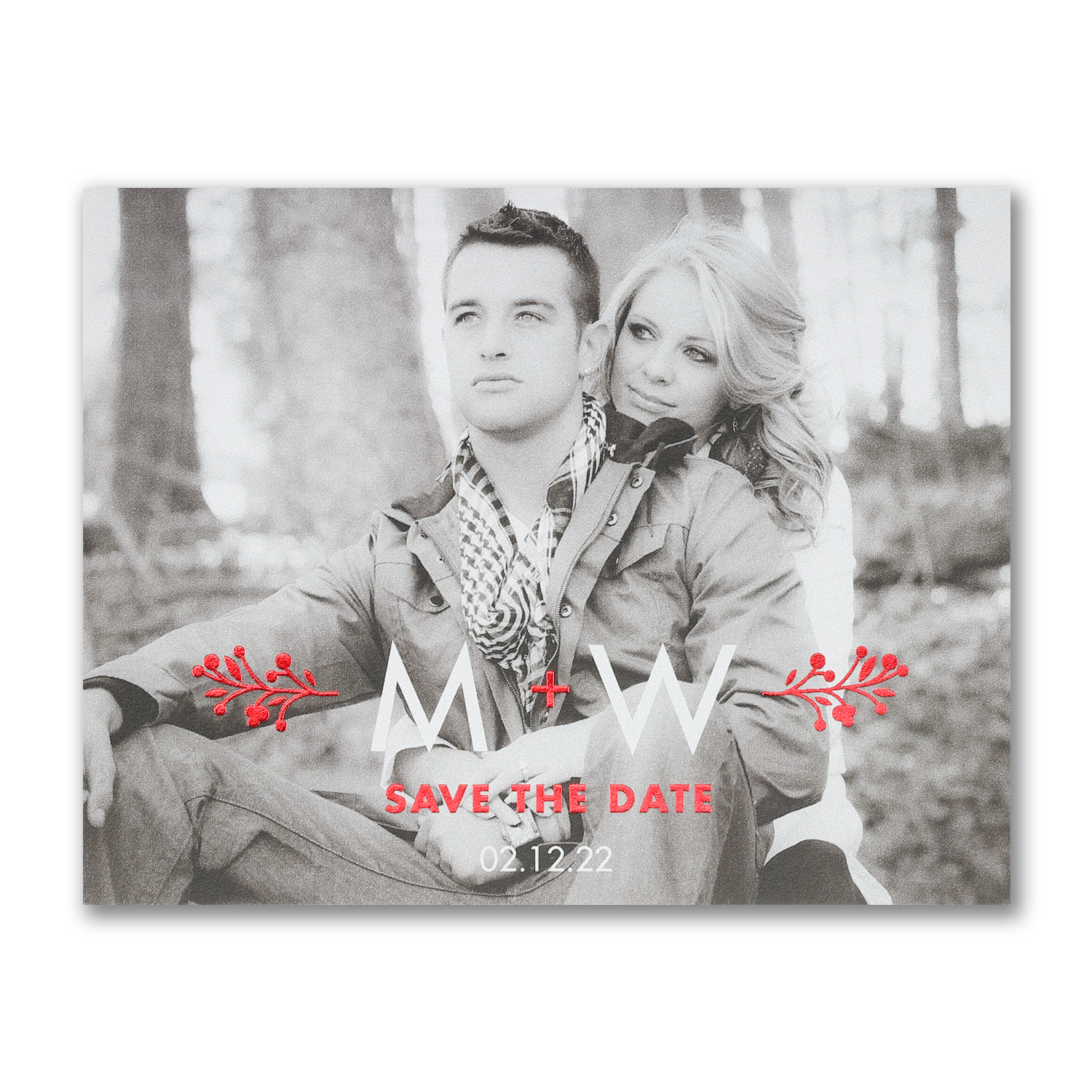photo save the date postcard foiling