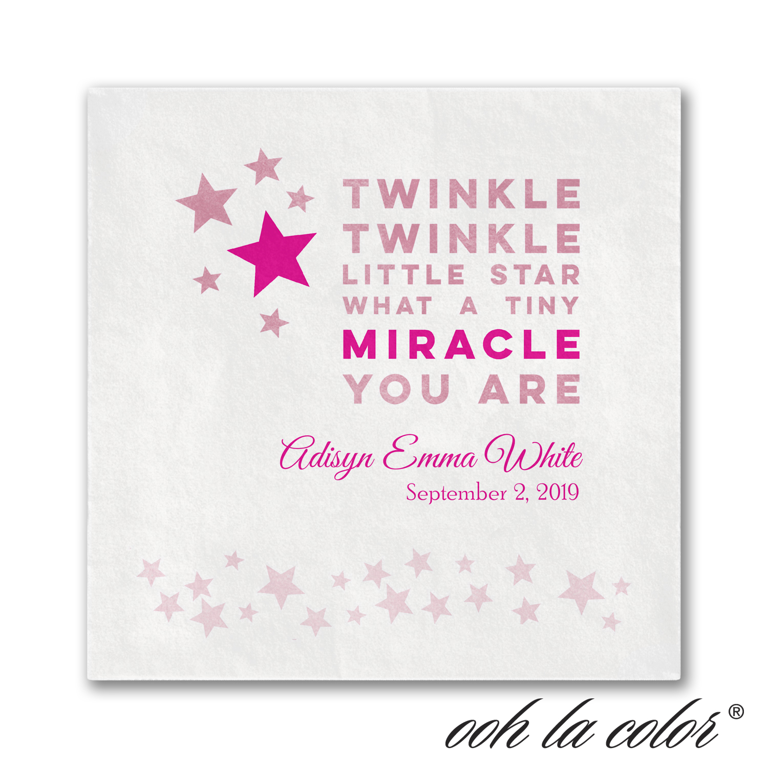 miracle twinkle napkin baby shower