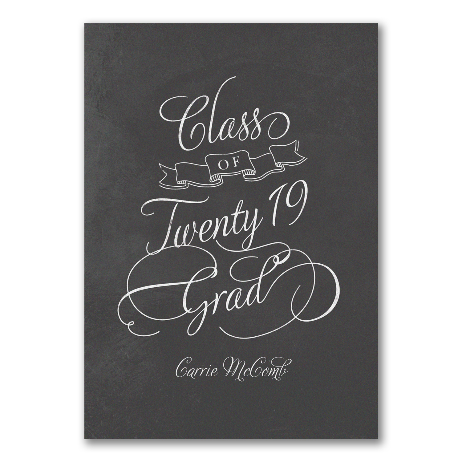 modern chalkboard double sided photo graduation invitation