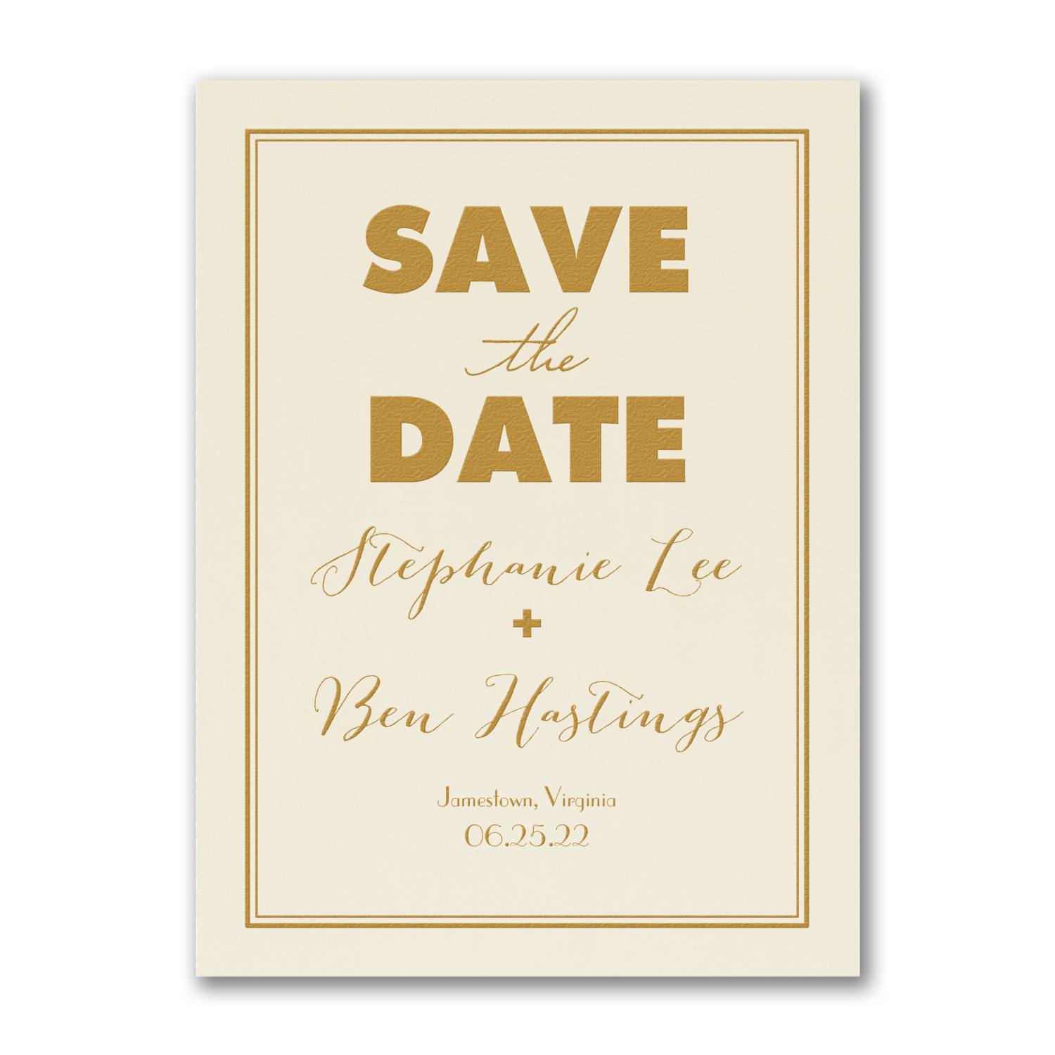 modern frame gold foil save the date carlson craft