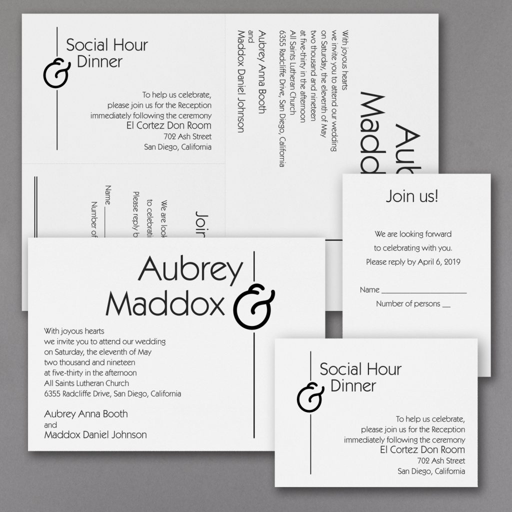 typography wedding invitation budget friendly