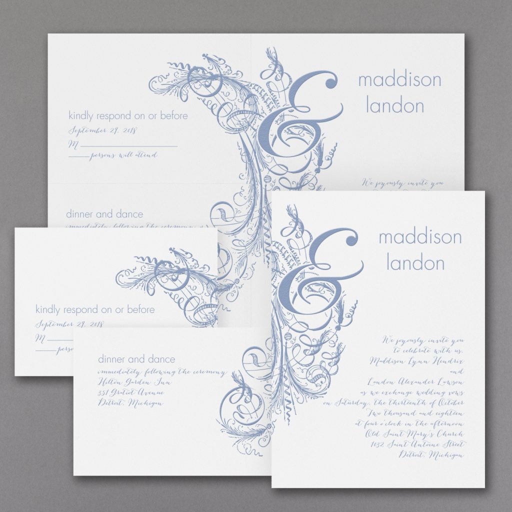vintage calligraphy wedding invitation budget friendly