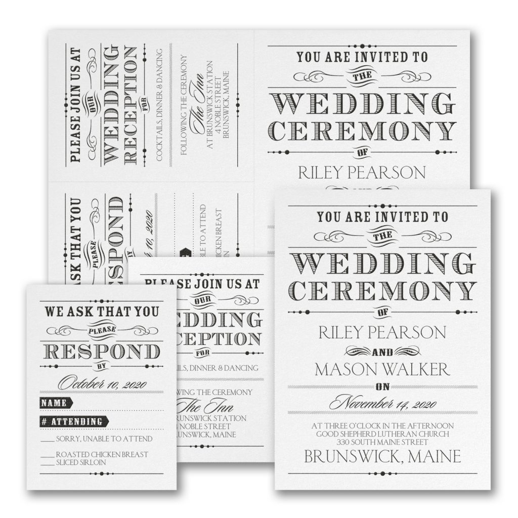 vintage nuptial wedding invitation budget friendly